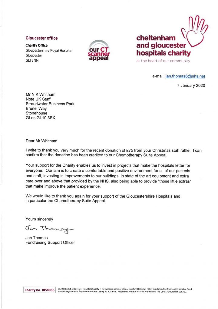 hospitals charity Christmas letter