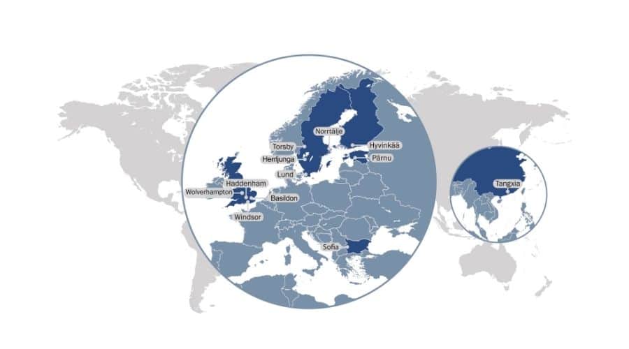 NOTE's 12 worldwide sites
